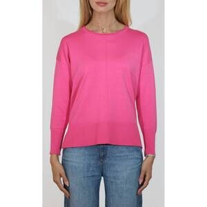NEW METRIC KNITS long sleeve pullover sweater in floral fuchsia
